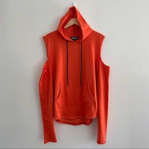 RARE Dolls Kill Poster Grl Oversize Cut Out Hoodie - Orange, Small